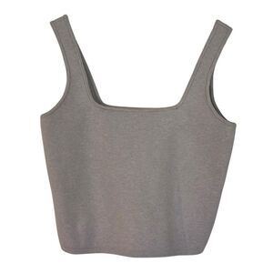 Abercrombie & Fitch Soft a&F square neck grey cropped sweater tank large